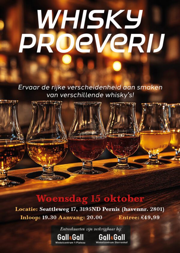 Whiskyproeverij 15 oktober 2025 entreebewijs